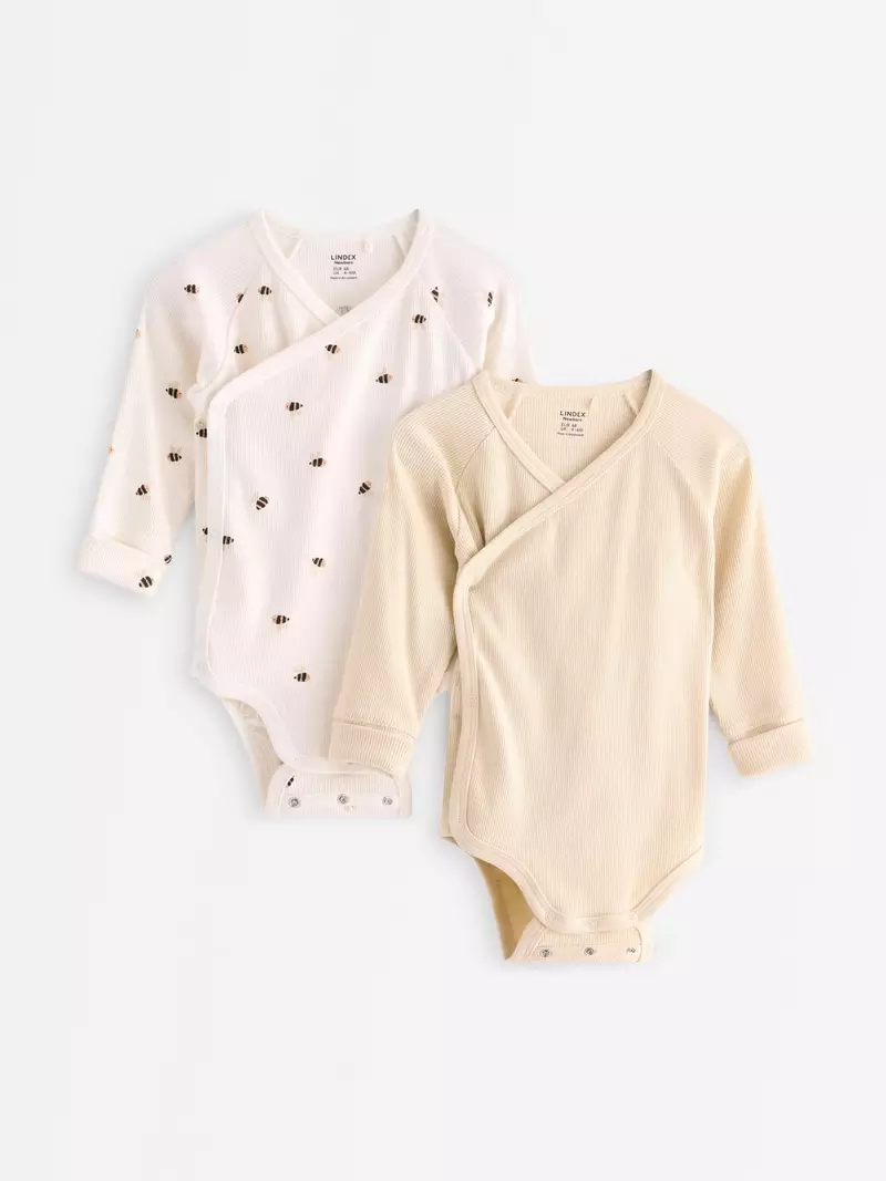 2-pack ribbed wrap bodysuits