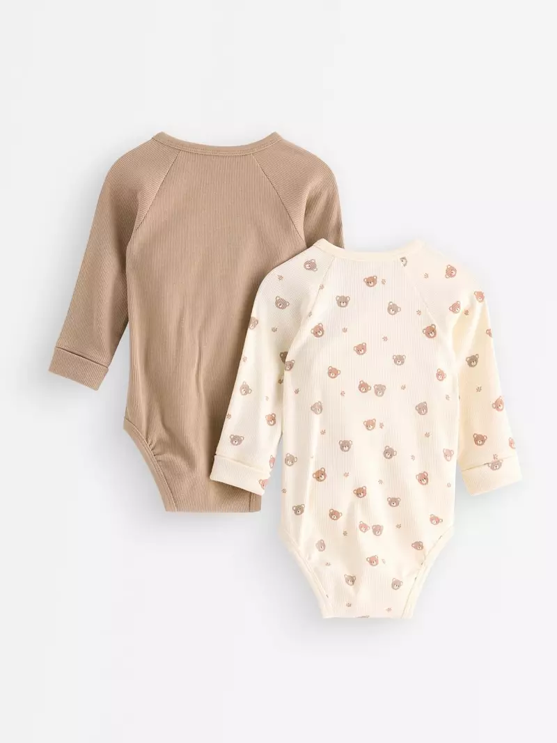 2-pack ribbed wrap bodysuits - Image 3